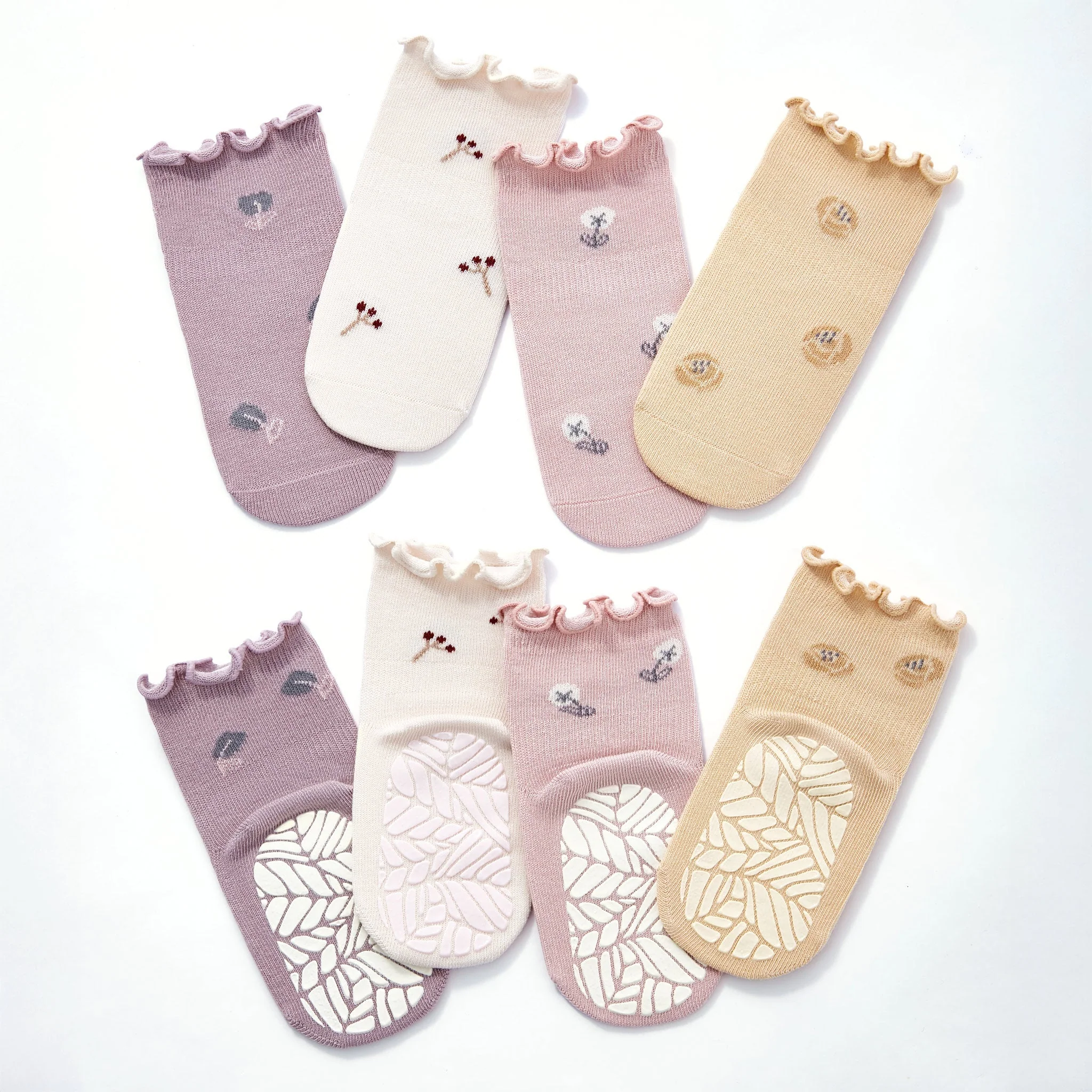 LittleYogaSocks Little Wonder Things- Organic- 4 Pairs of Stay-On Baby & Toddler Non-Slip Socks - Image 2