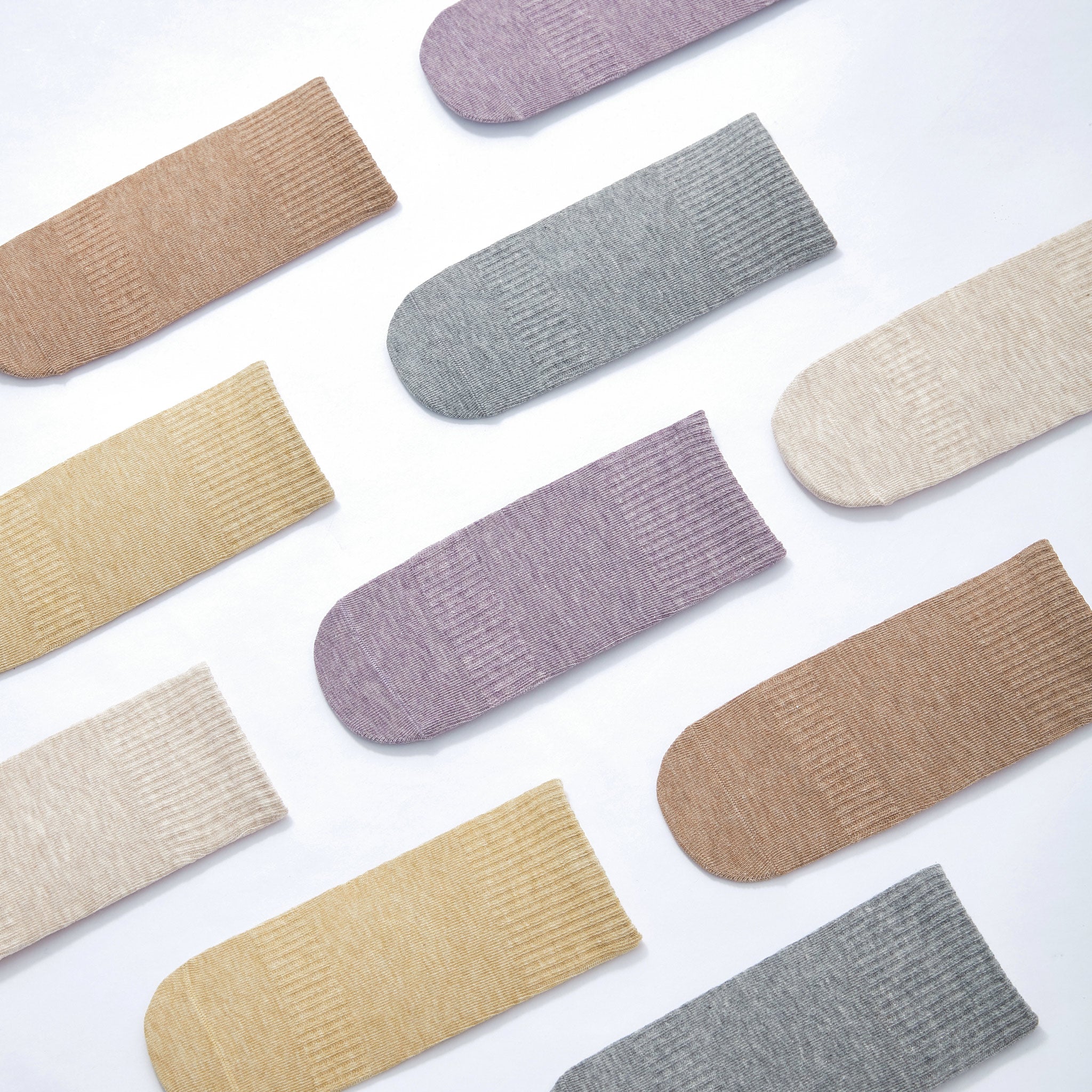 LittleYogaSocks Organic Cotton Socks- Lavender & Grey- 4 Pairs of Stay-On Baby & Toddler Non-Slip Socks - Image 2
