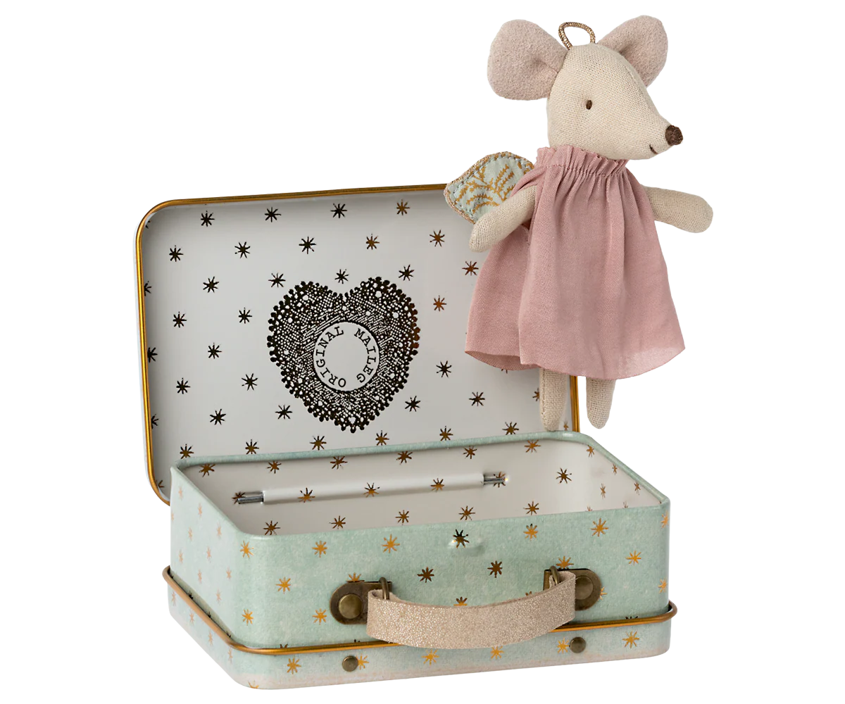 Maileg Angel Mouse in Suitcase, Little Sister - Image 2