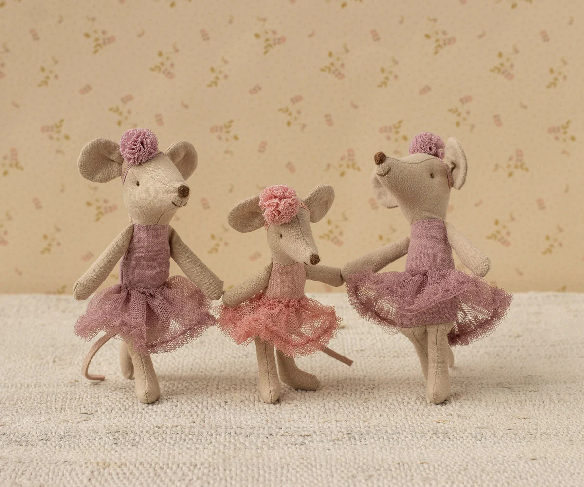 Maileg Ballerina mouse, Little Sister - Rose - Image 4