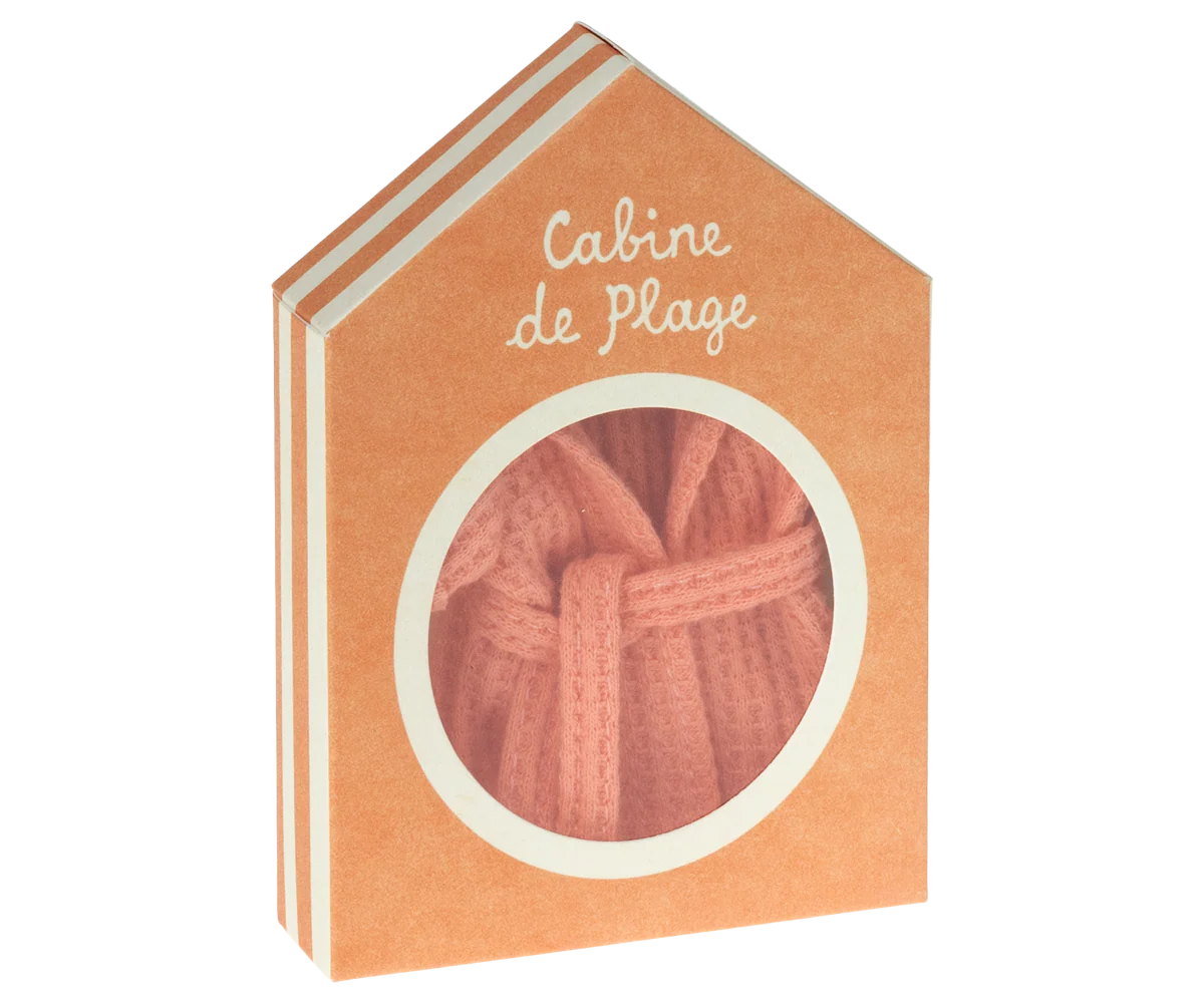 Maileg Bathrobe - Coral, Dad/Mum Mouse - Image 4