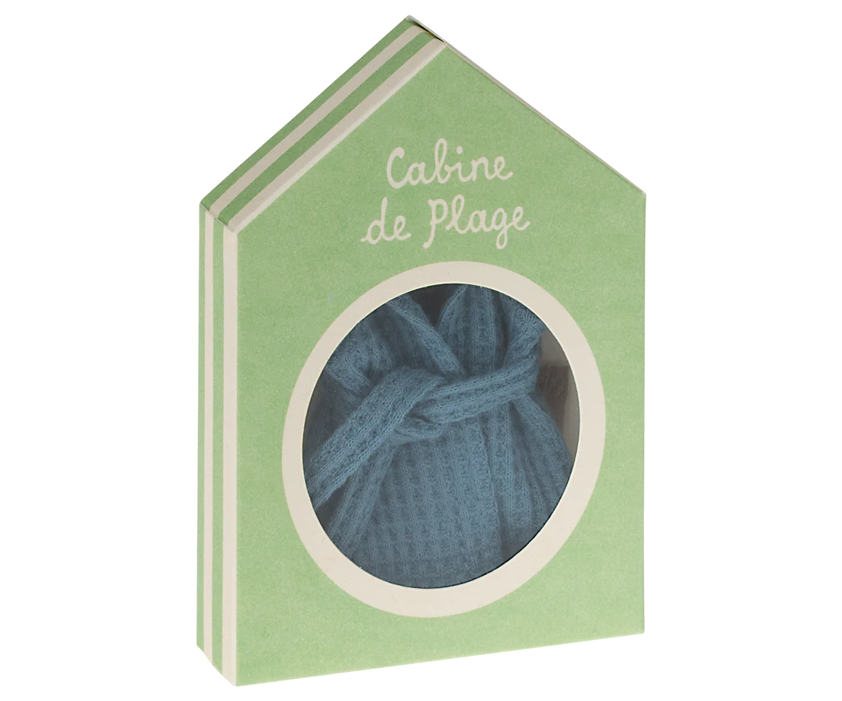 Maileg Bathrobe - Dusty Blue, Dad/Mum Mouse - Image 5