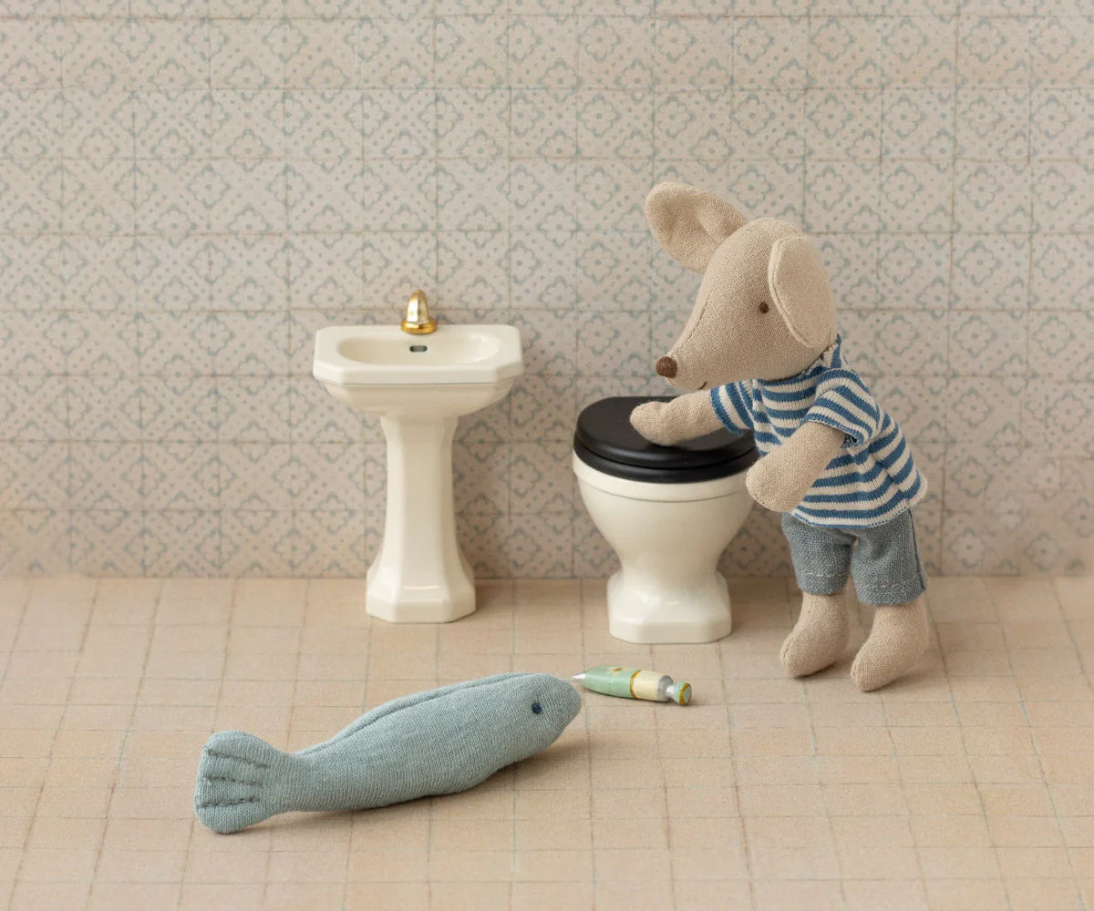 Maileg Bathroom sink, Mouse - Off white - Image 2