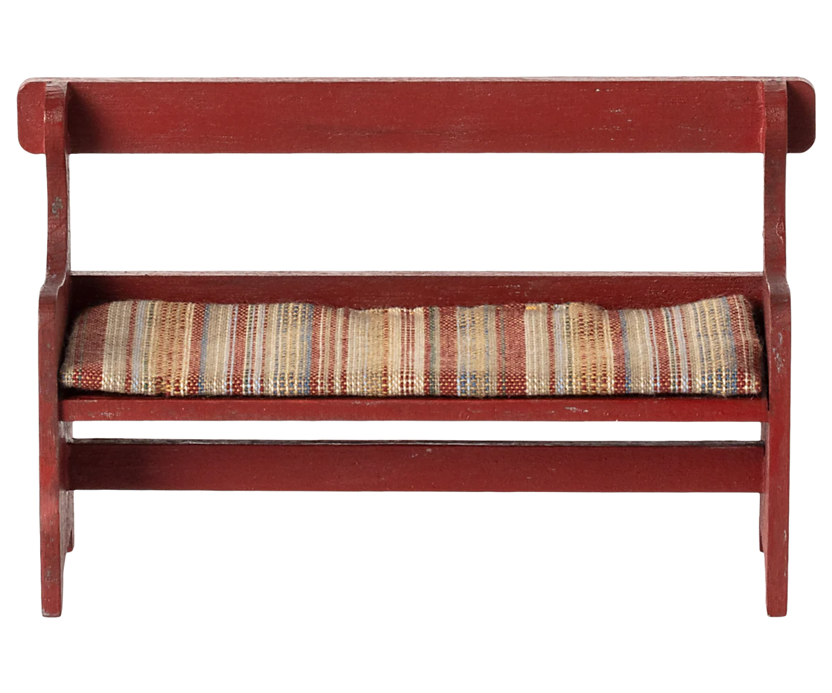 Maileg Bench, Mouse - Red - Image 2