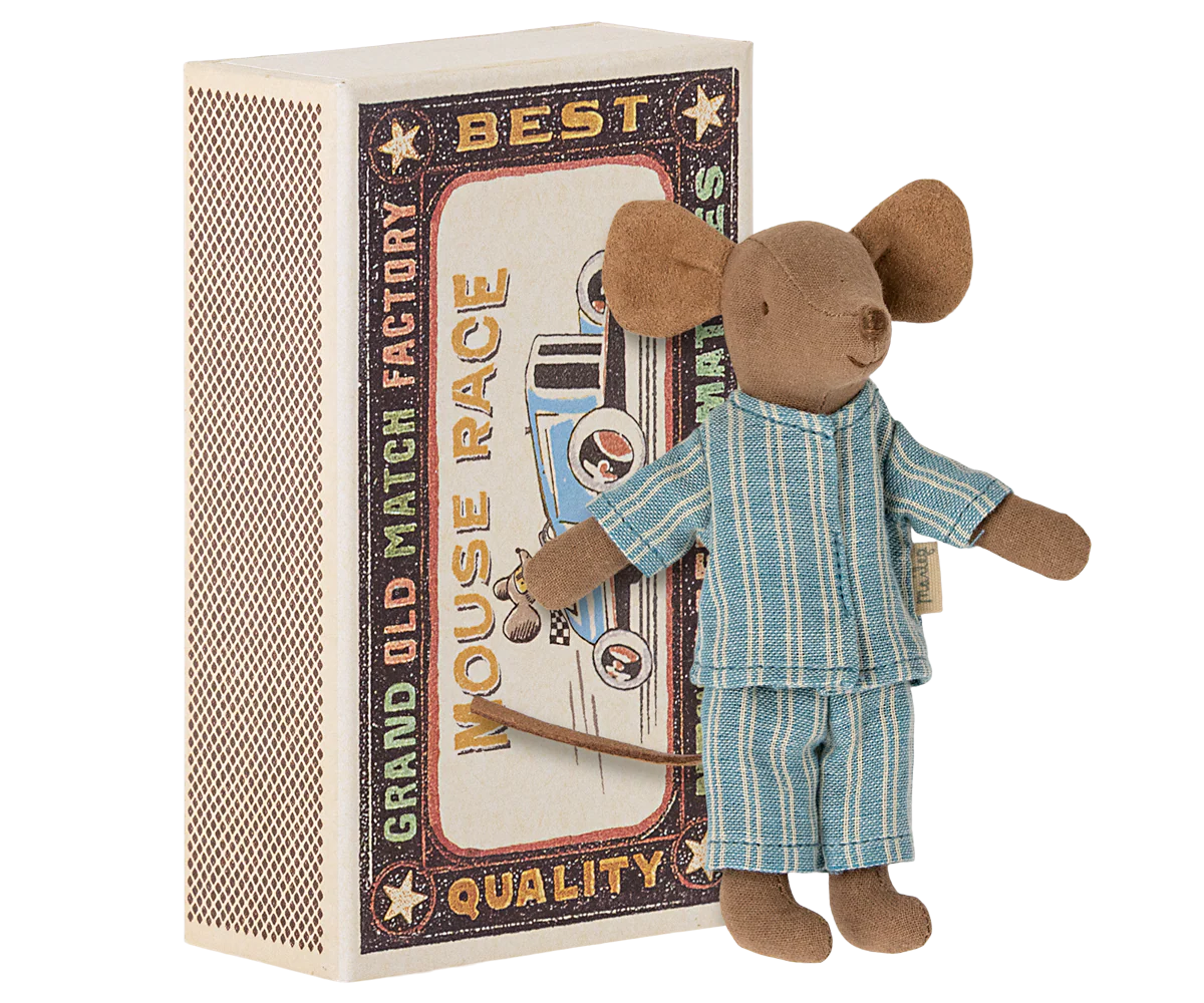 Maileg Big Brother Mouse in Box - Blue - Image 3