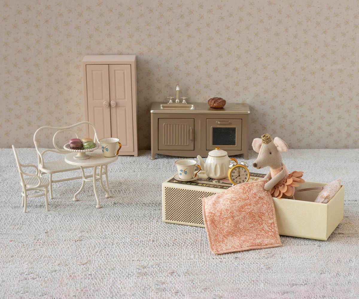Maileg Café set, Mouse, Small - Off white - Image 3