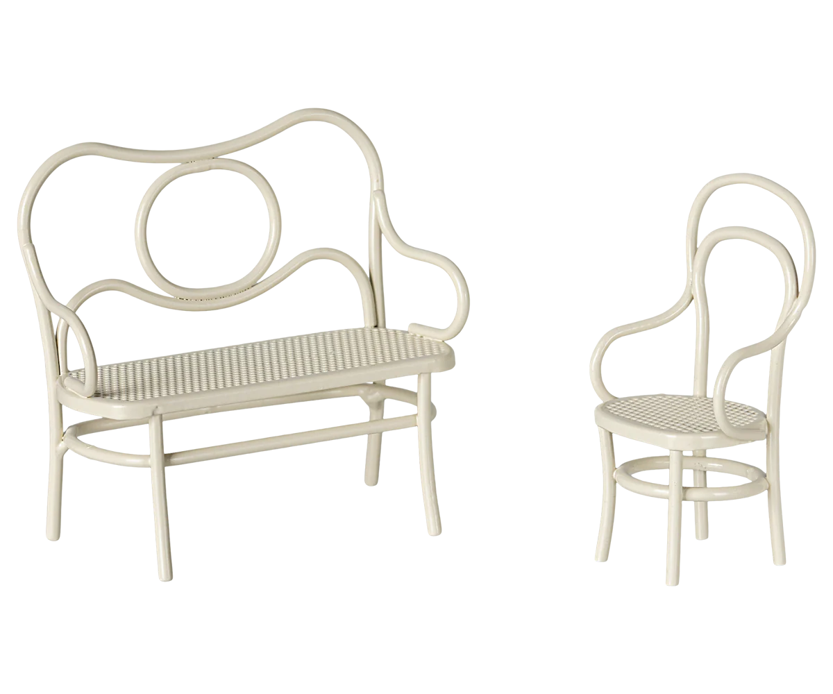 Maileg Café set, Mouse, Small - Off white - Image 5