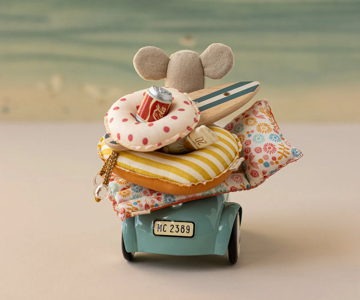 Maileg Car, Mouse - Light blue - Image 2