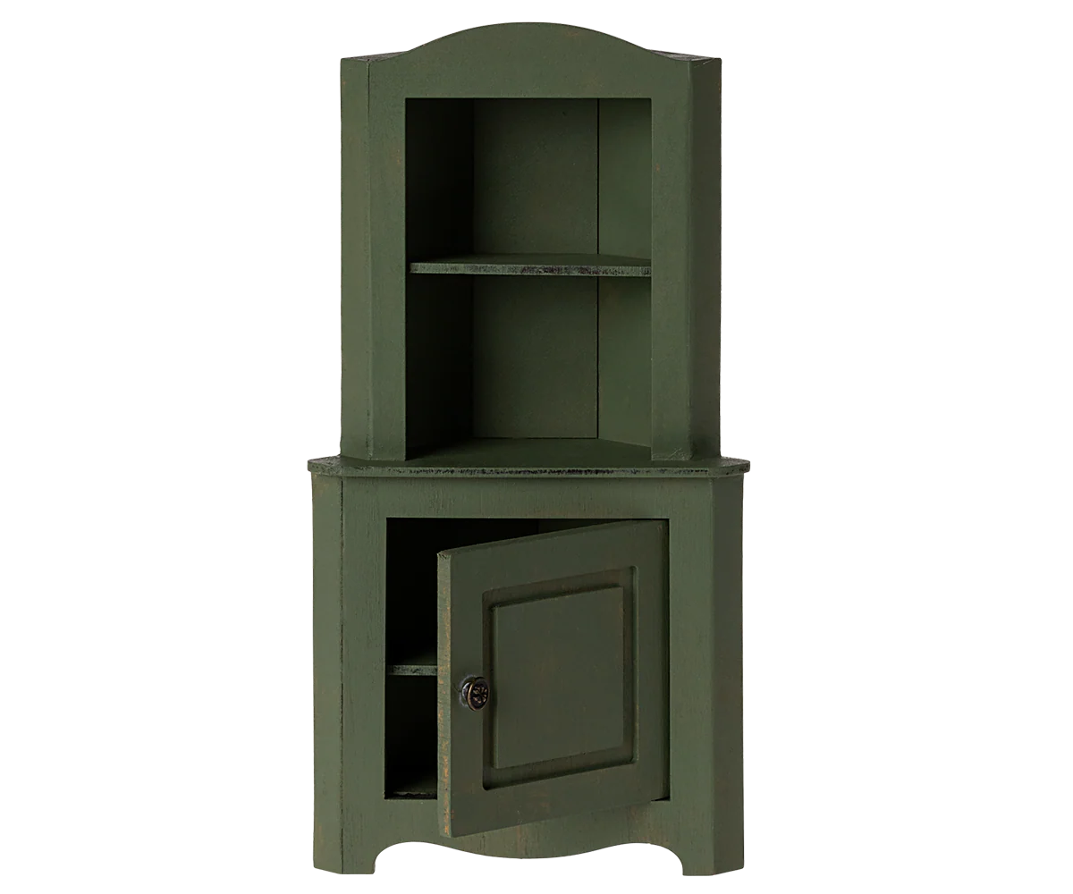 Maileg Corner Cabinet, Miniature - Dark Green - Image 2