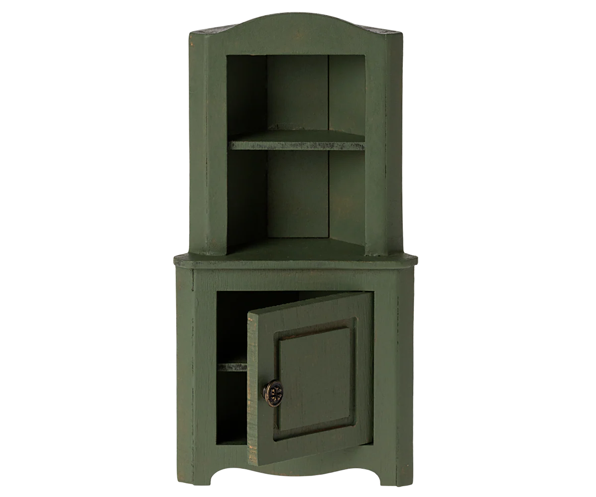 Maileg Corner Cabinet, Mouse - Dark Green - Image 2