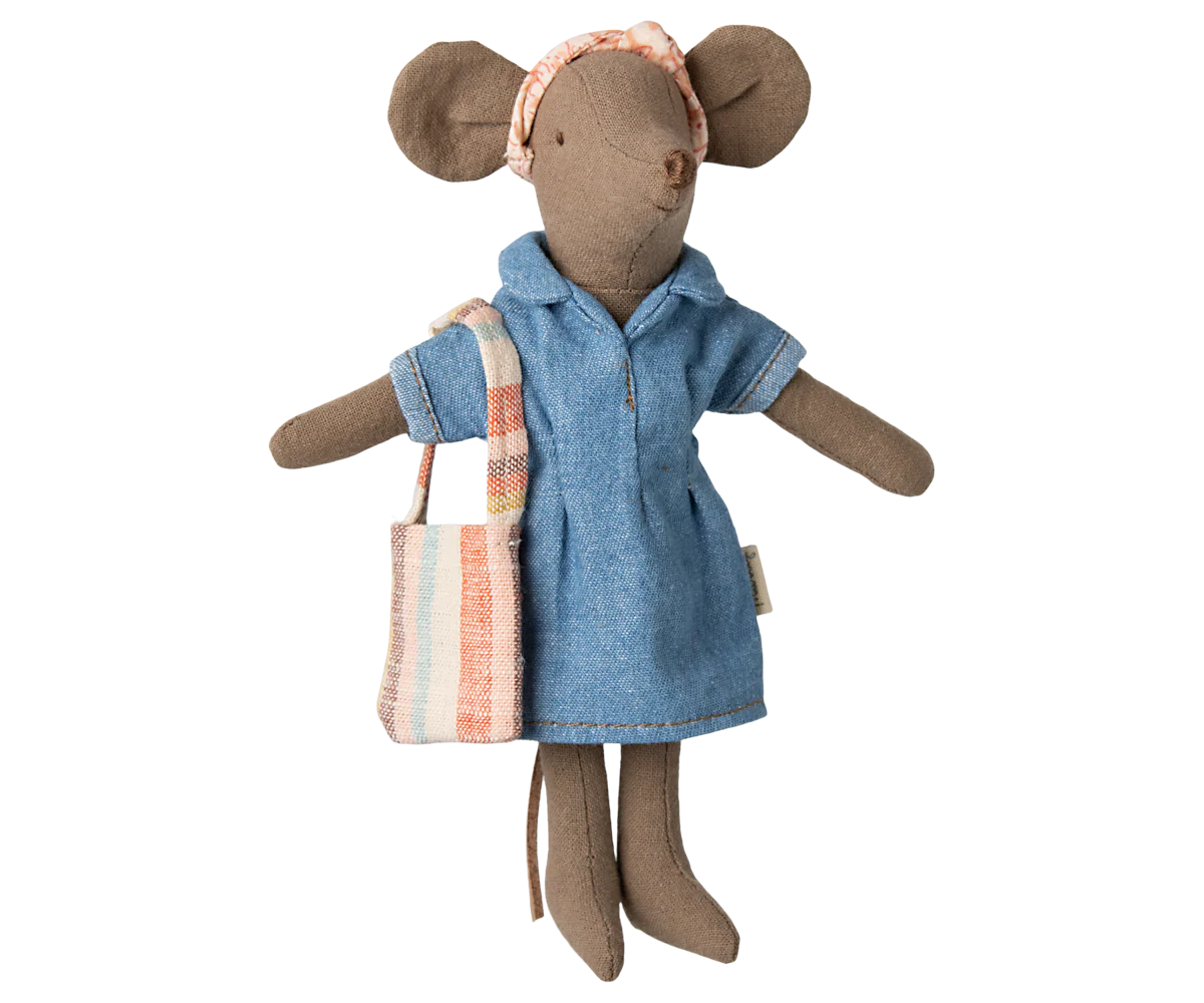 Maileg Denim dress and bag, Mum mouse - Image 3