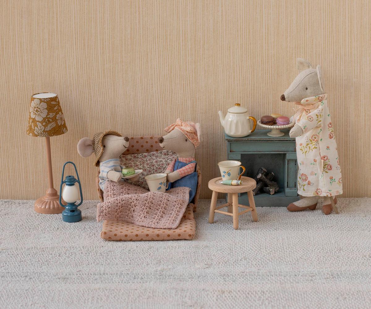 Maileg Fireplace, Mouse - Blue - Image 4