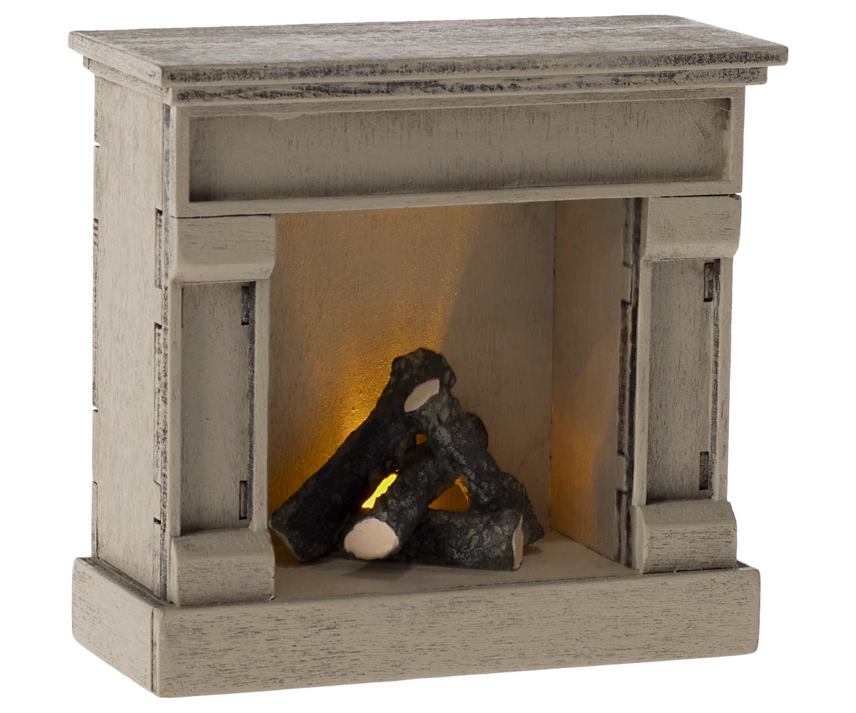 Maileg Fireplace, Mouse - Off white - Image 4