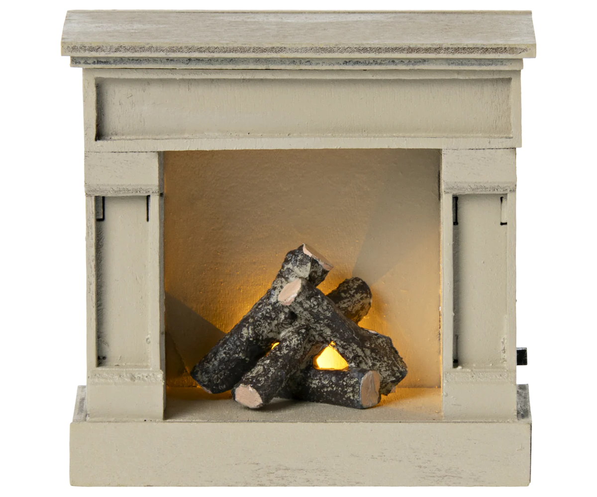 Maileg Fireplace, Mouse - Off white - Image 5