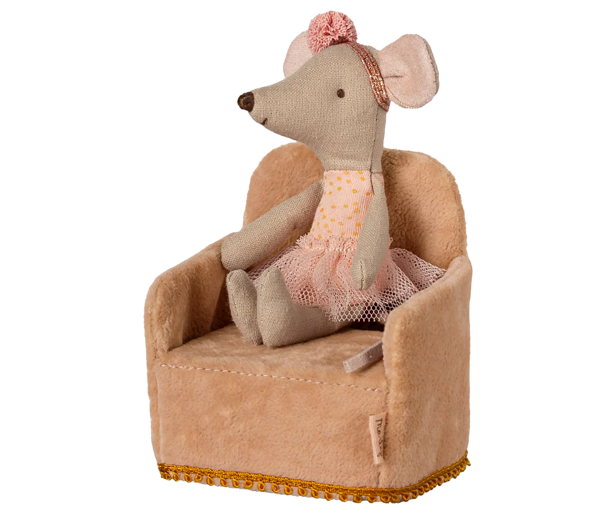 Maileg Folding chair, Mouse - Powder - Image 3