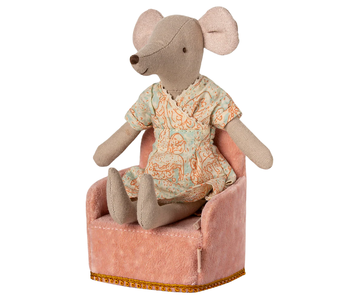 Maileg Folding chair, Mouse - Rose - Image 3