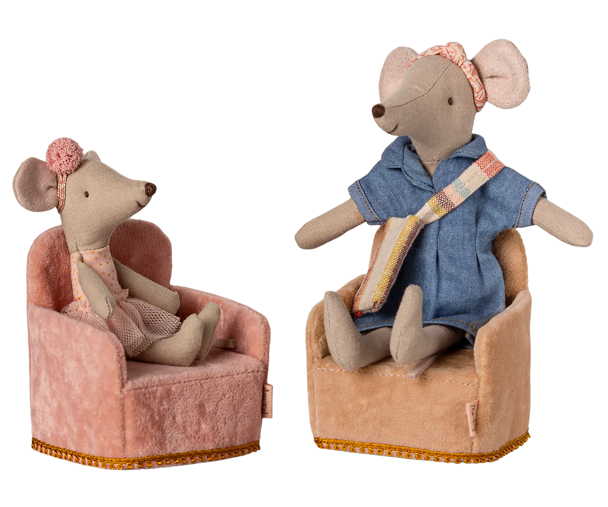 Maileg Folding chair, Mouse - Rose - Image 4