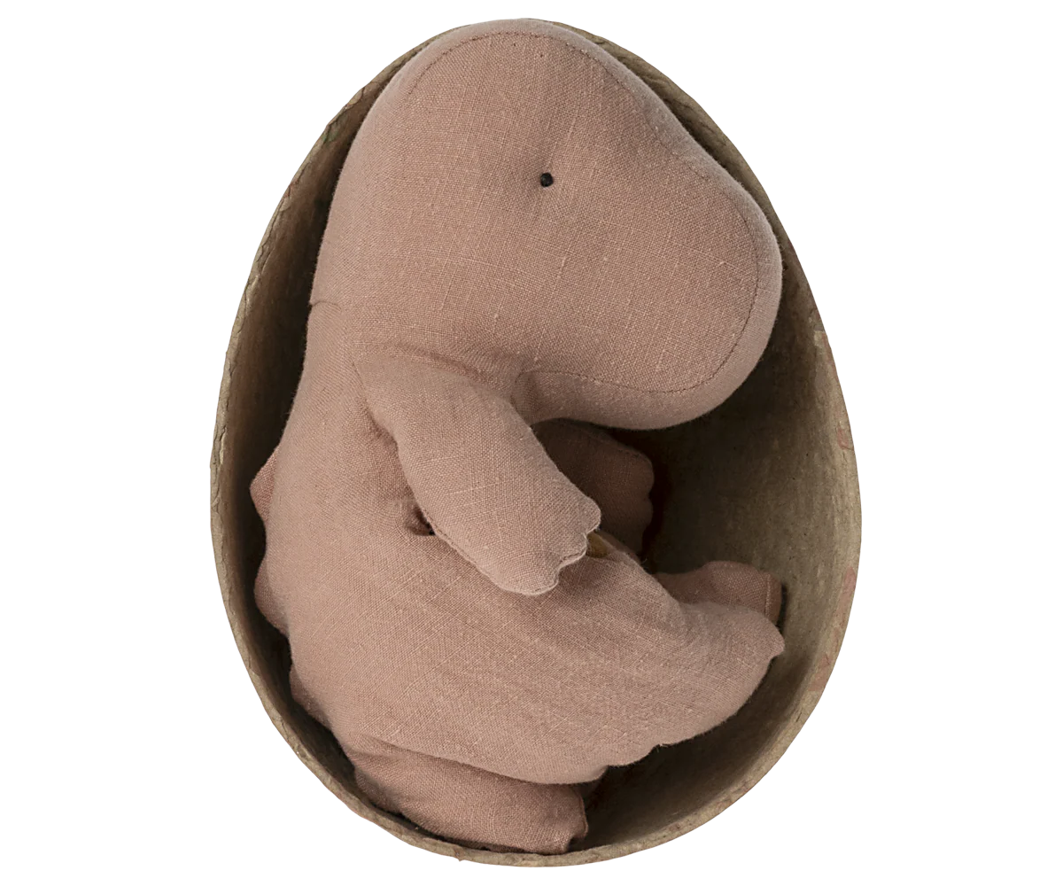 Maileg Gantosaurus in egg, Small - Old rose - Image 5