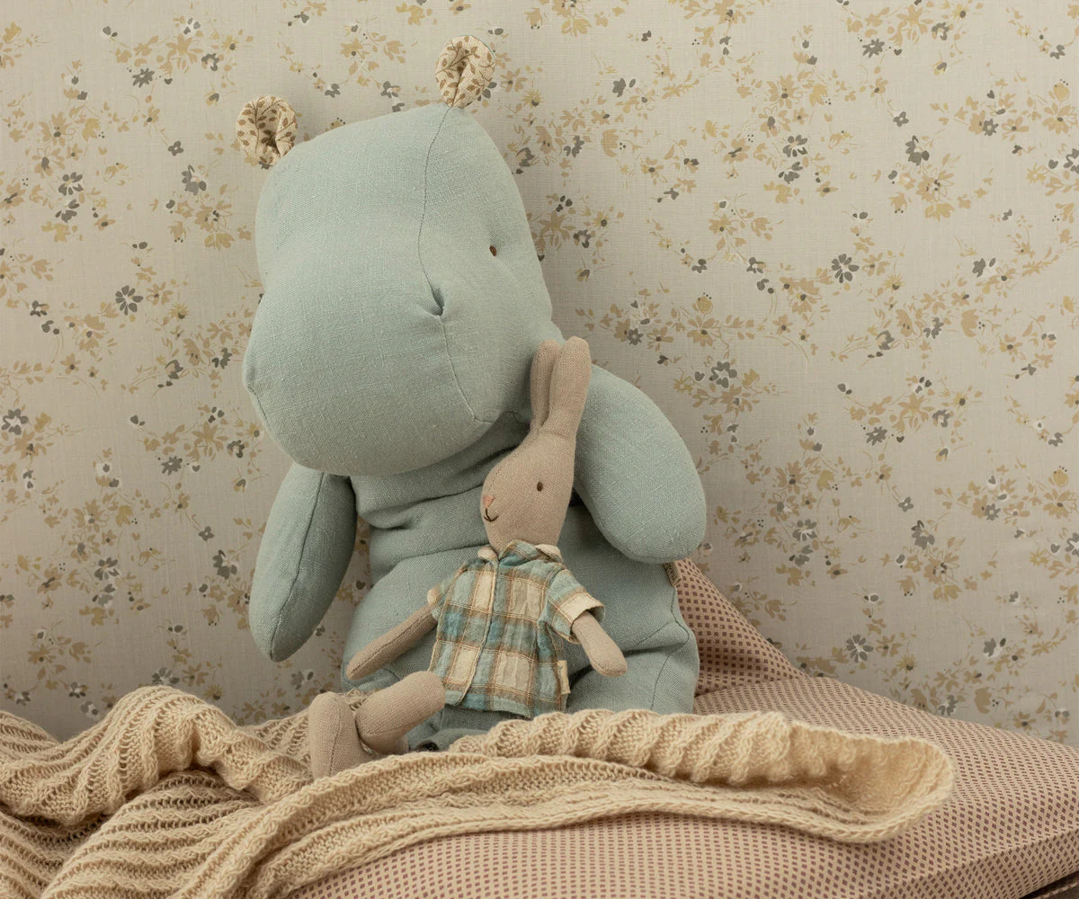 Maileg Hippo, Medium - Blue grey - Image 2