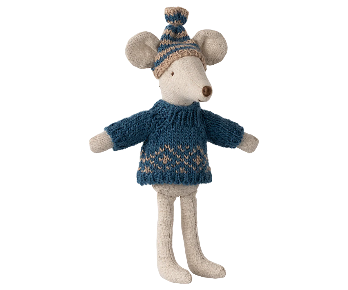 Maileg Knitted sweater and hat, Dad mouse - Image 3