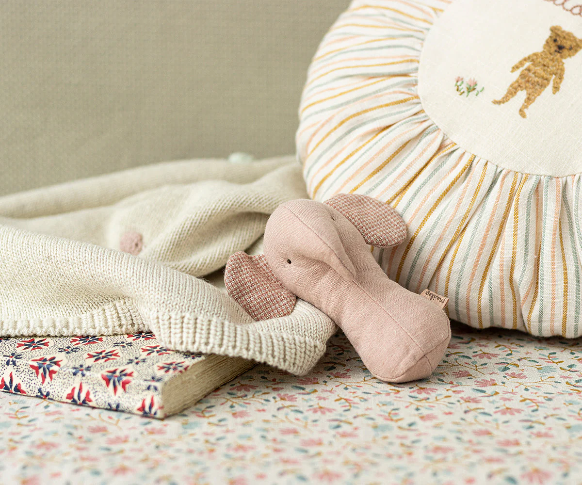 Maileg Lullaby Friend Rattles, Elephant - Rose - Image 2
