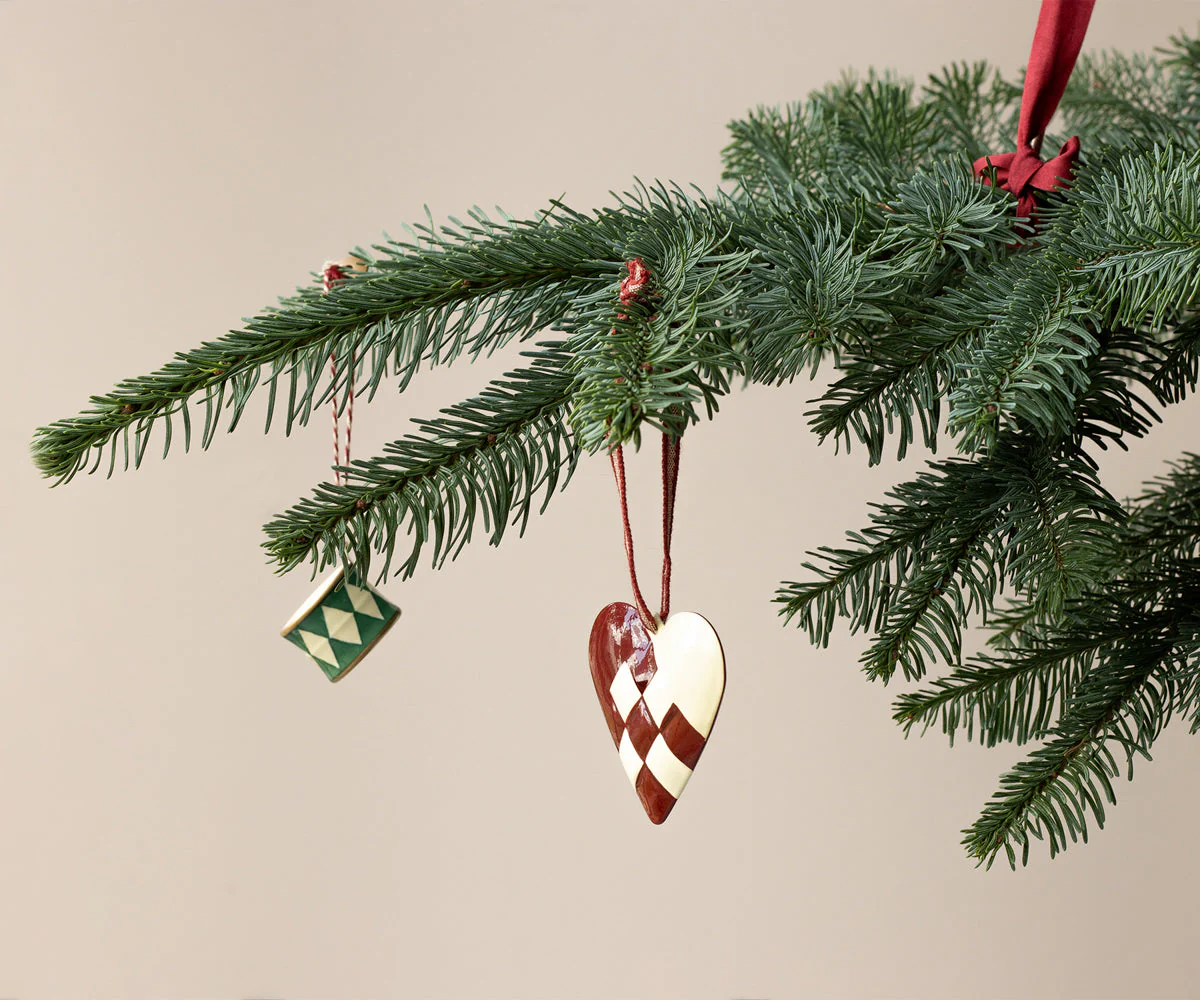 Maileg Metal ornament, Large heart - Red - Image 2