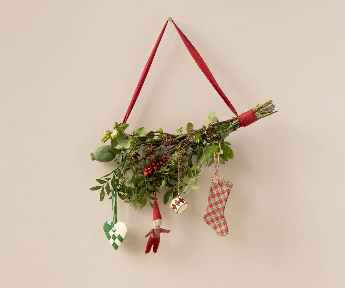 Maileg Metal ornament, Small drum - Red - Image 2