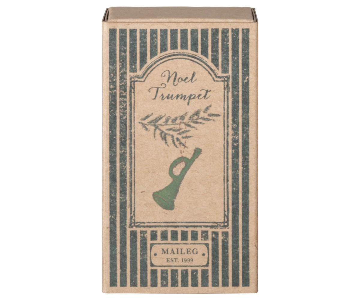 Maileg Metal ornament, Trumpet - Dark green - Image 3