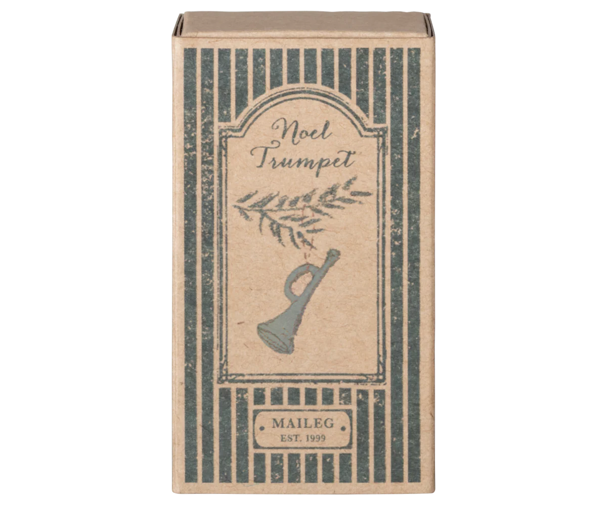 Maileg Metal ornament, Trumpet - Mint - Image 3