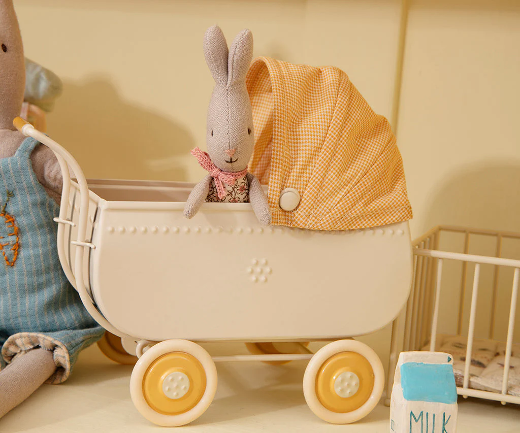 Maileg Micro Pram, Yellow - Image 2