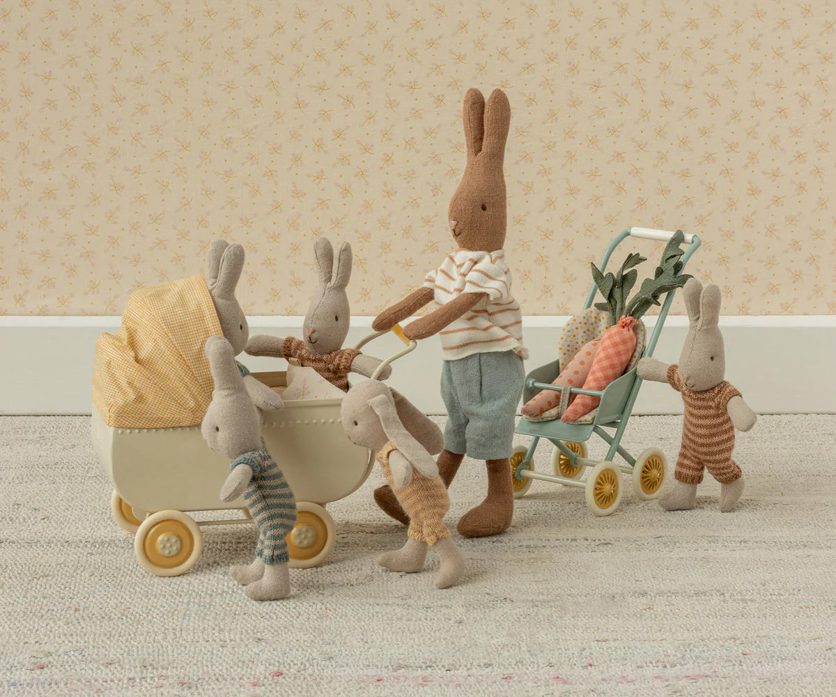 Maileg Micro Pram, Yellow - Image 3