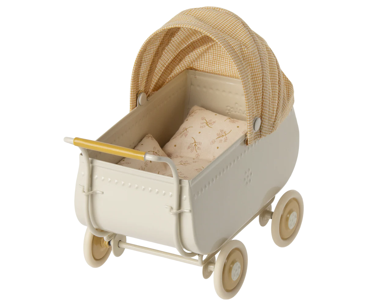 Maileg Micro Pram, Yellow - Image 4