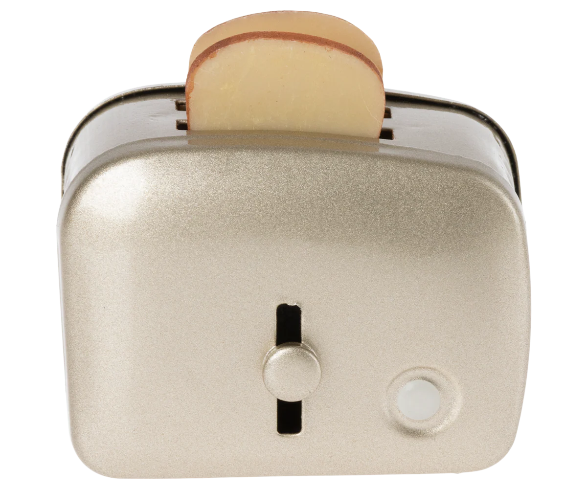Maileg Miniature Toaster & Bread, Silver - Image 2