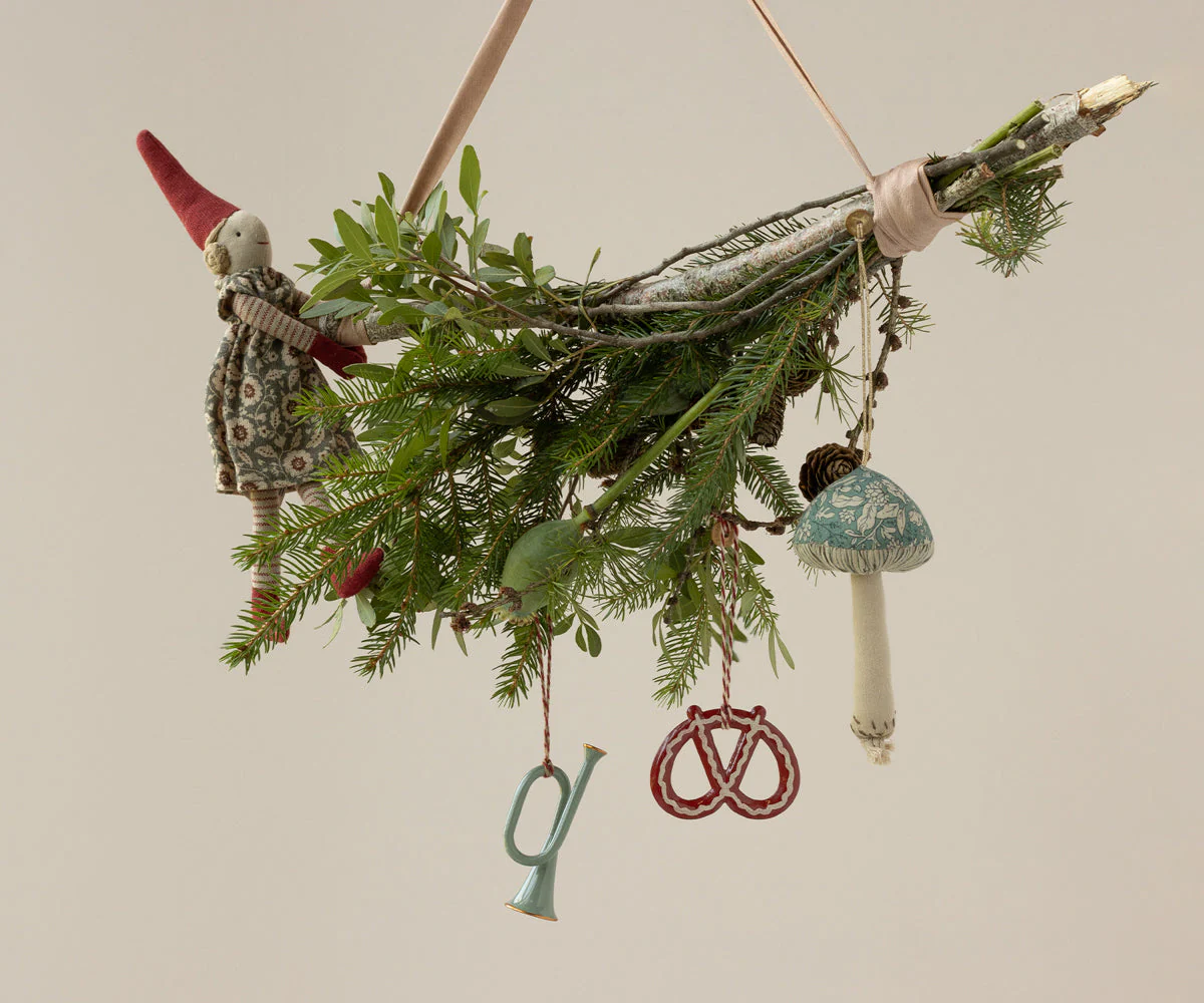 Maileg Mushroom ornament, Blossom - Green - Image 2