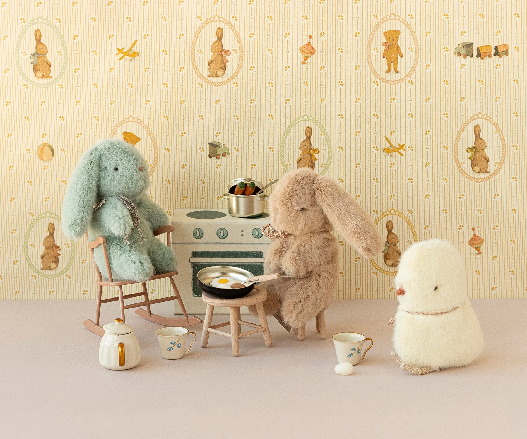 Maileg Plush Bunny, Mini - Cream Peach - Image 2