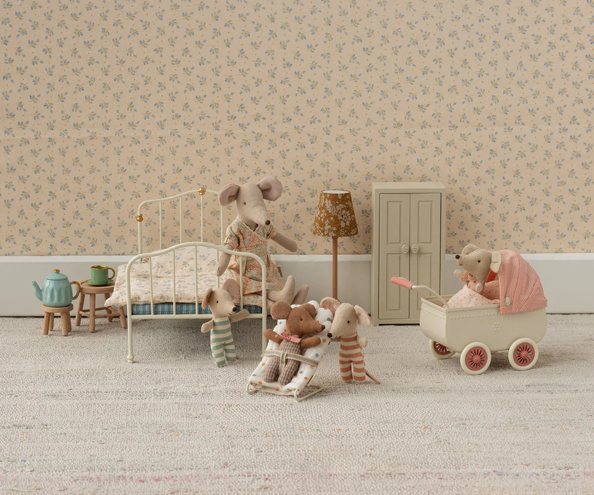 Maileg Pram, Mouse - Coral - Image 2