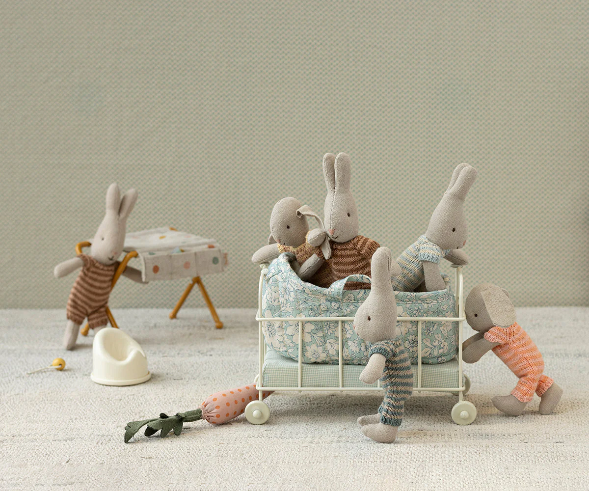 Maileg Rabbit, Micro - Blue - Image 2
