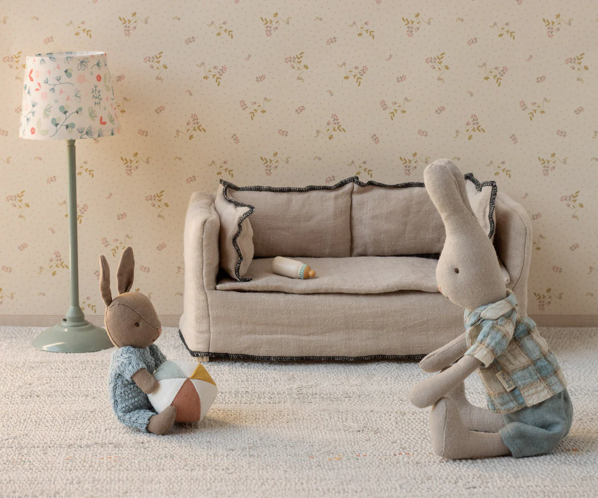Maileg Rabbit set, Micro - Brown - Blue - Image 2
