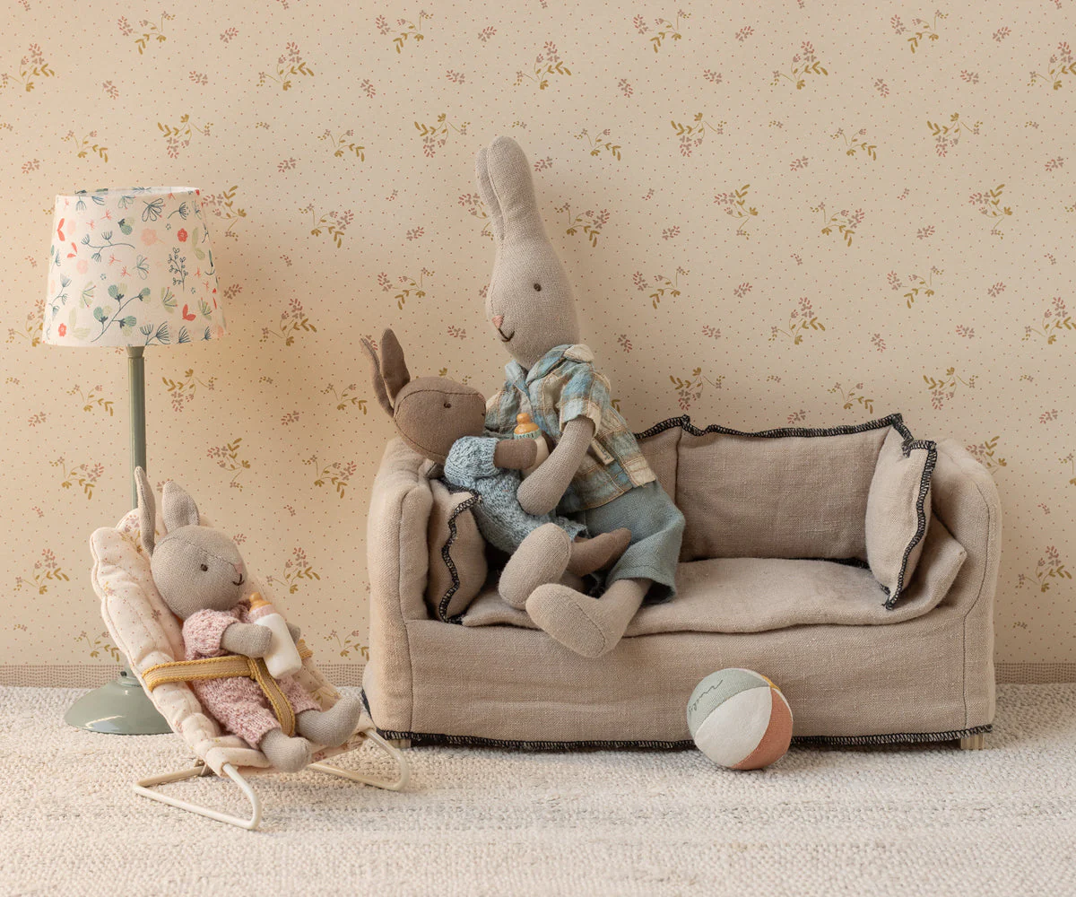Maileg Rabbit set, Micro - Sand - Rose - Image 2