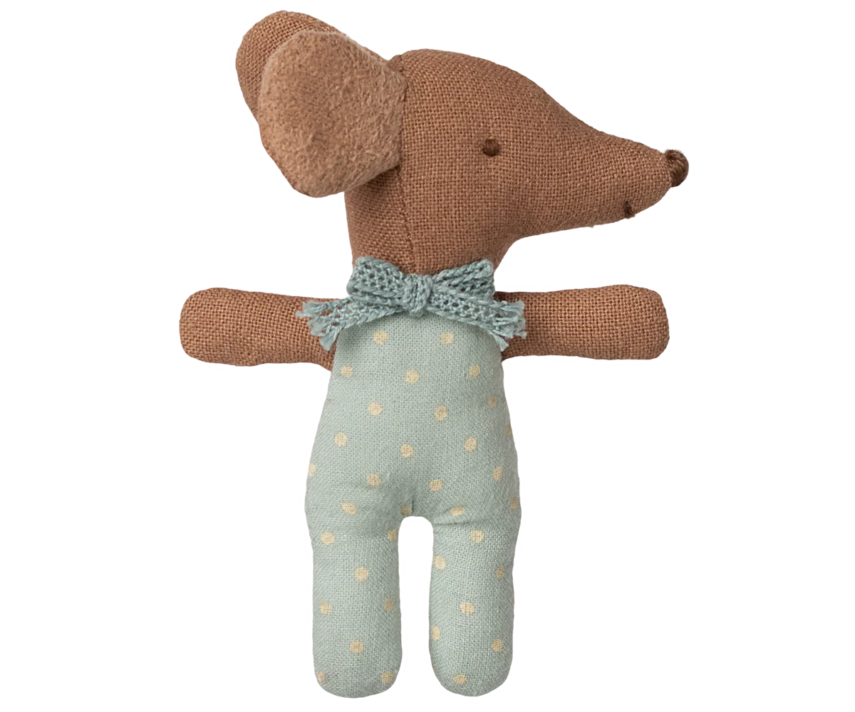Maileg Sleepy wakey baby mouse in matchbox - Blue - Image 4