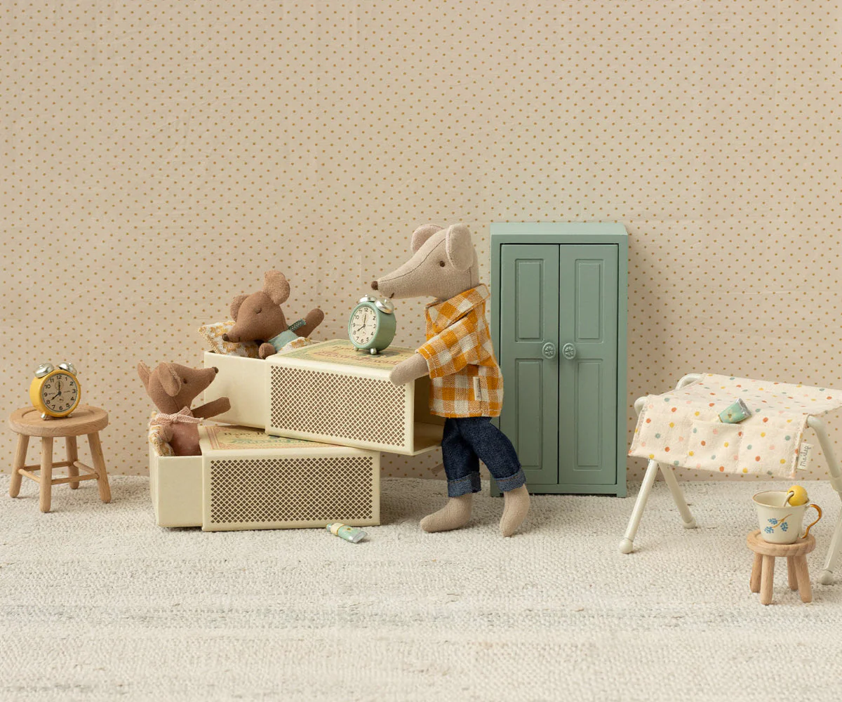Maileg Sleepy wakey baby mouse in matchbox - Rose - Image 2