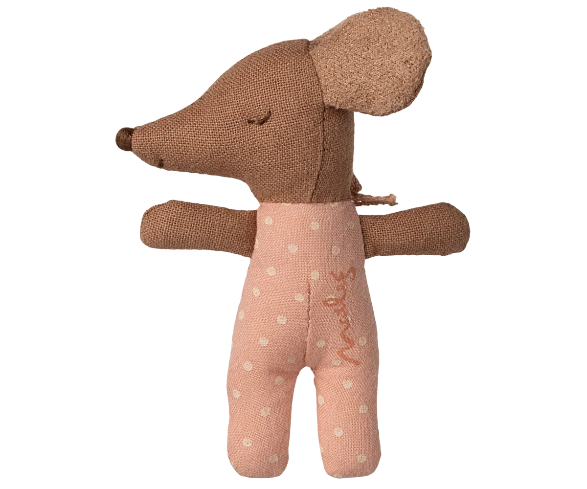 Maileg Sleepy wakey baby mouse in matchbox - Rose - Image 3