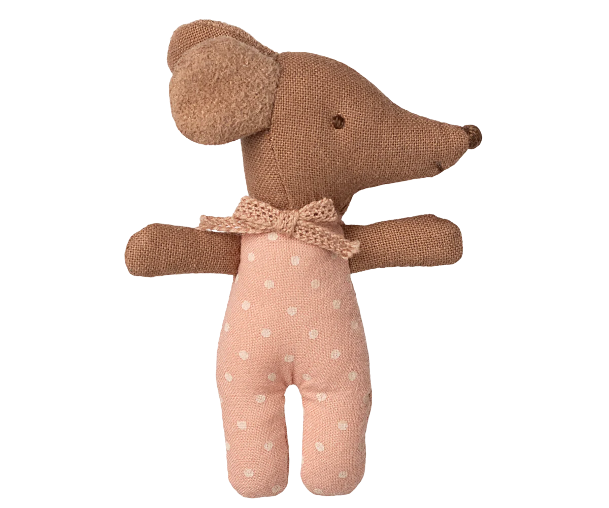 Maileg Sleepy wakey baby mouse in matchbox - Rose - Image 4
