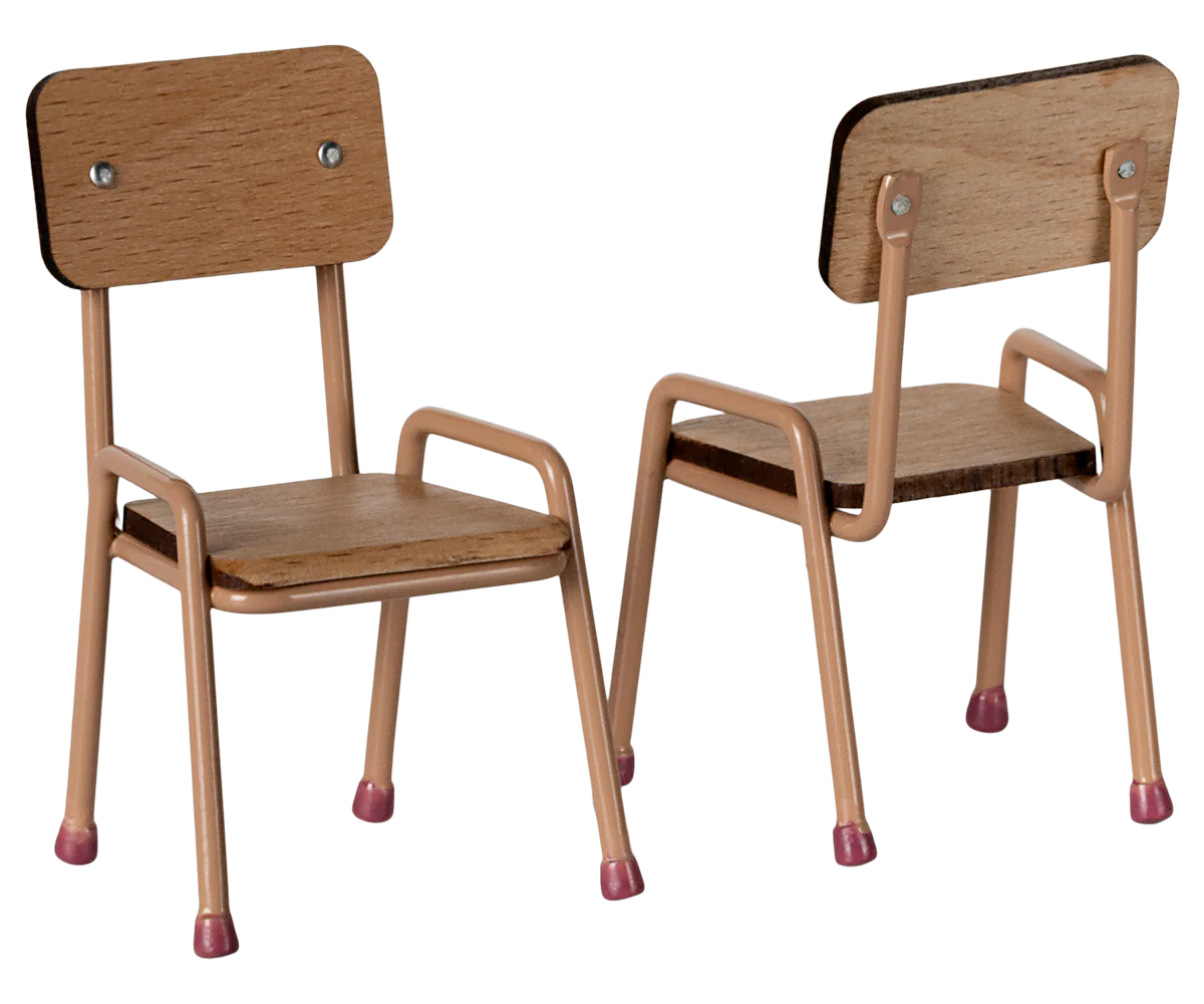 Maileg Table and chair set, Mouse - Dark powder - Image 4