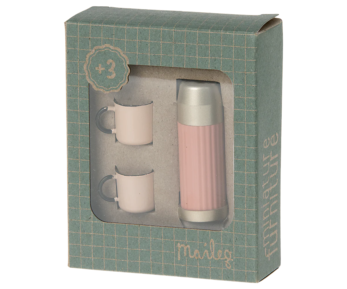 Maileg Thermos and Cups - Soft Coral - Image 2