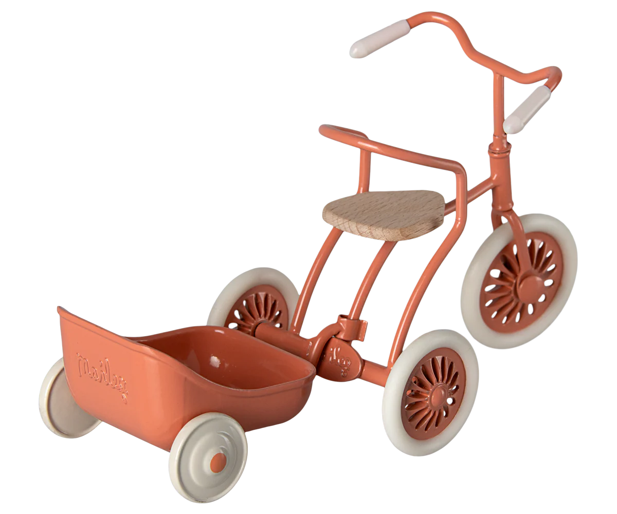 Maileg Tricycle Hanger, Mouse - Coral - Image 2