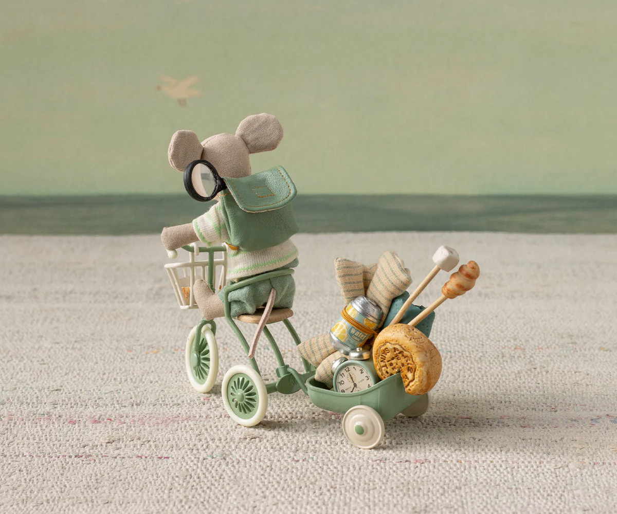Maileg Tricycle Hanger, Mouse - Green - Image 4