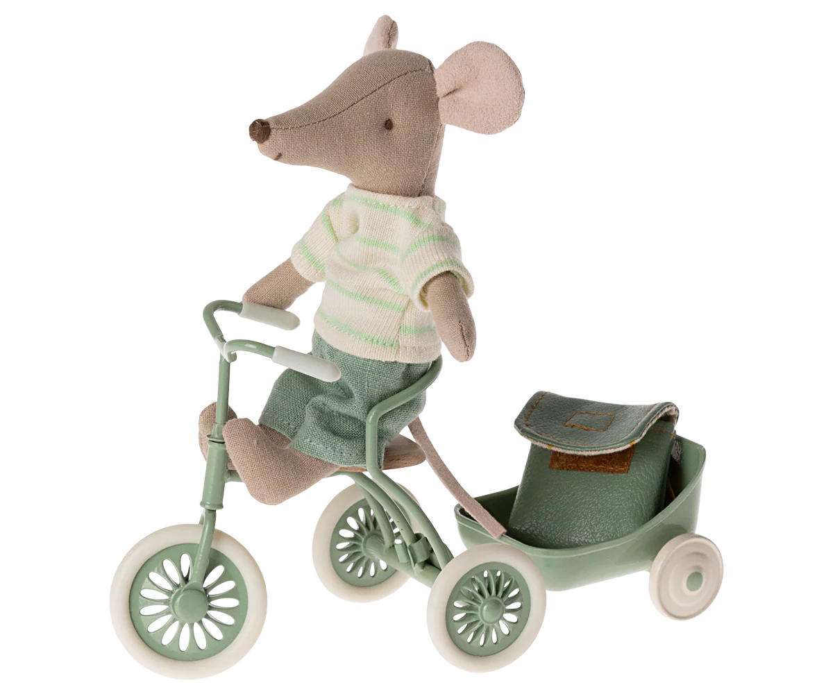 Maileg Tricycle Mouse, Big Brother - Mint - Image 2