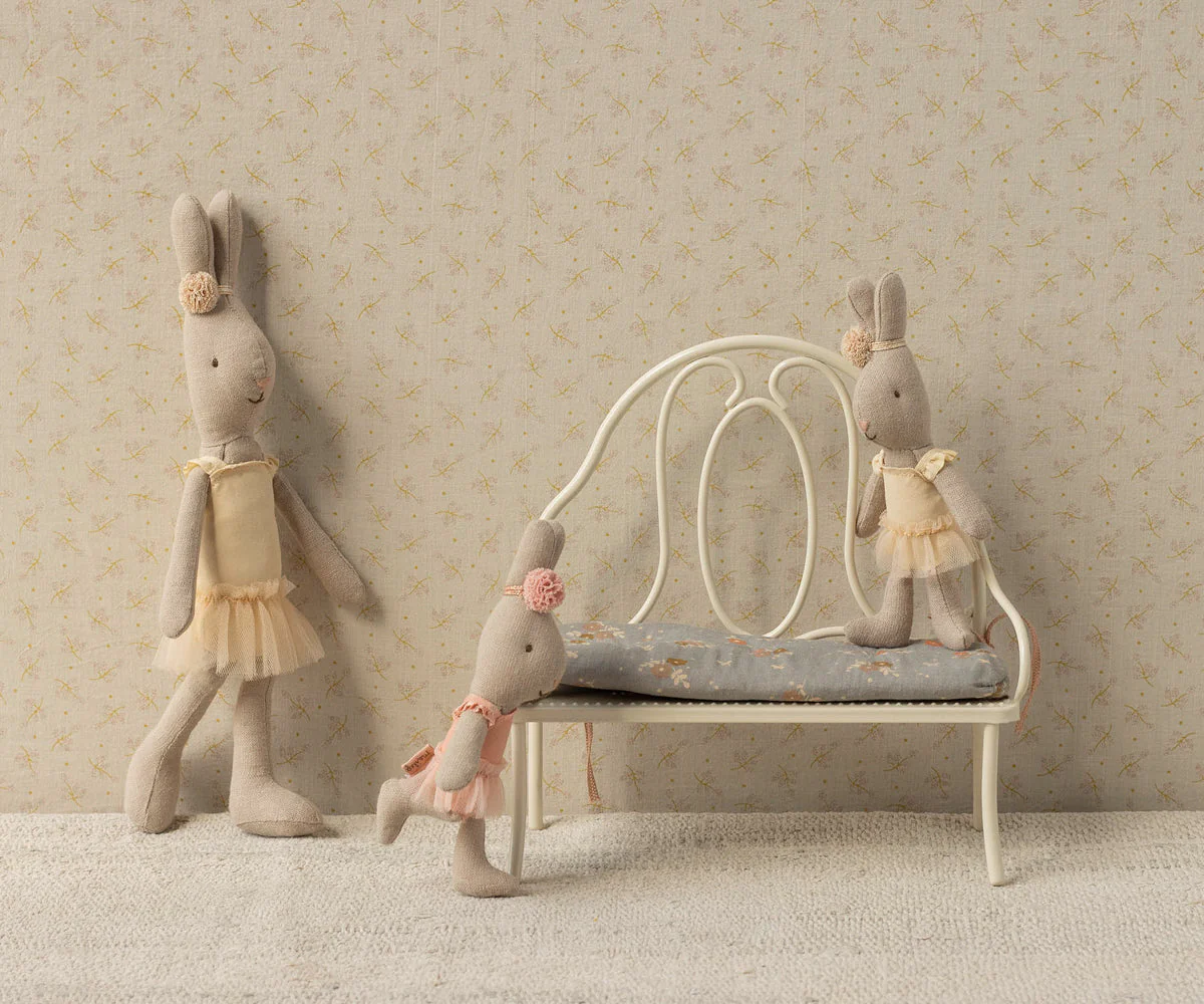 Maileg Vintage bench, Miniature - Off white - Image 2