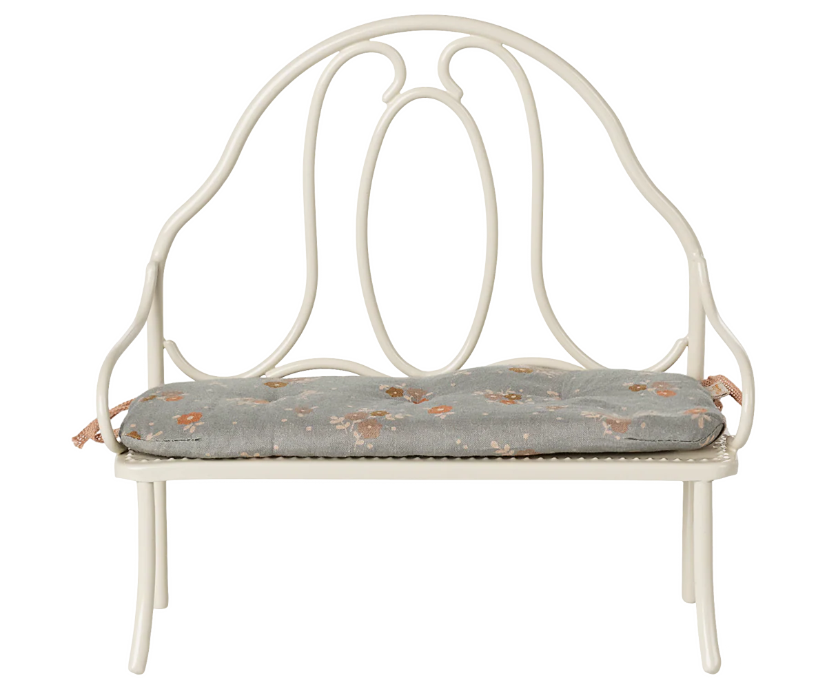 Maileg Vintage bench, Miniature - Off white - Image 3